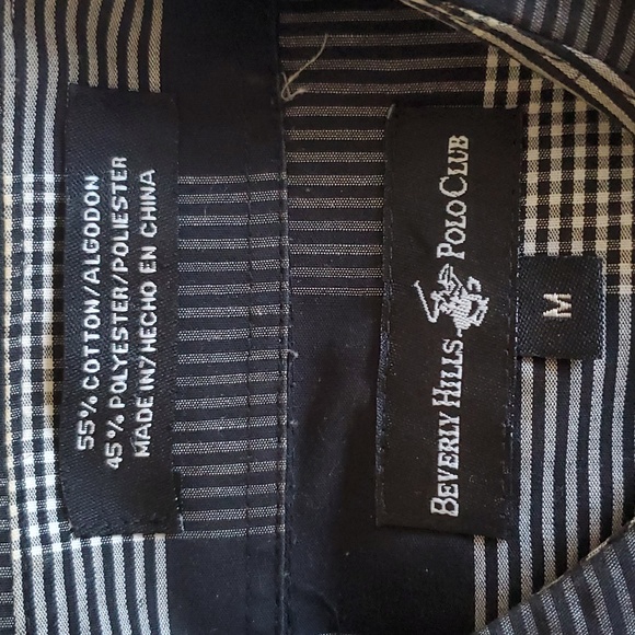 Beverly Hills Polo Club black button down short sleeve shirt - Picture 4 of 5
